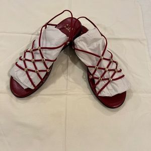 Alex Marie Crane618 Ferrari Red and Gold Sandals--Size 10M